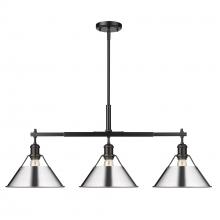  3306-LP BLK-CH - Orwell 3-Light Linear Pendant in Matte Black with Chrome